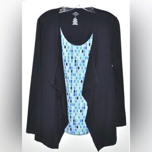 ST. JOHN’S BAY pullover long sleeve cardigan w/ tank top one piece office size L